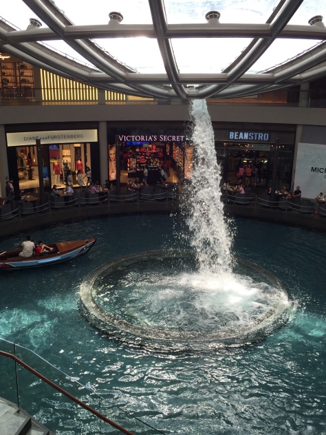 The indoor canal at the Marina Bay Sands Galleria 